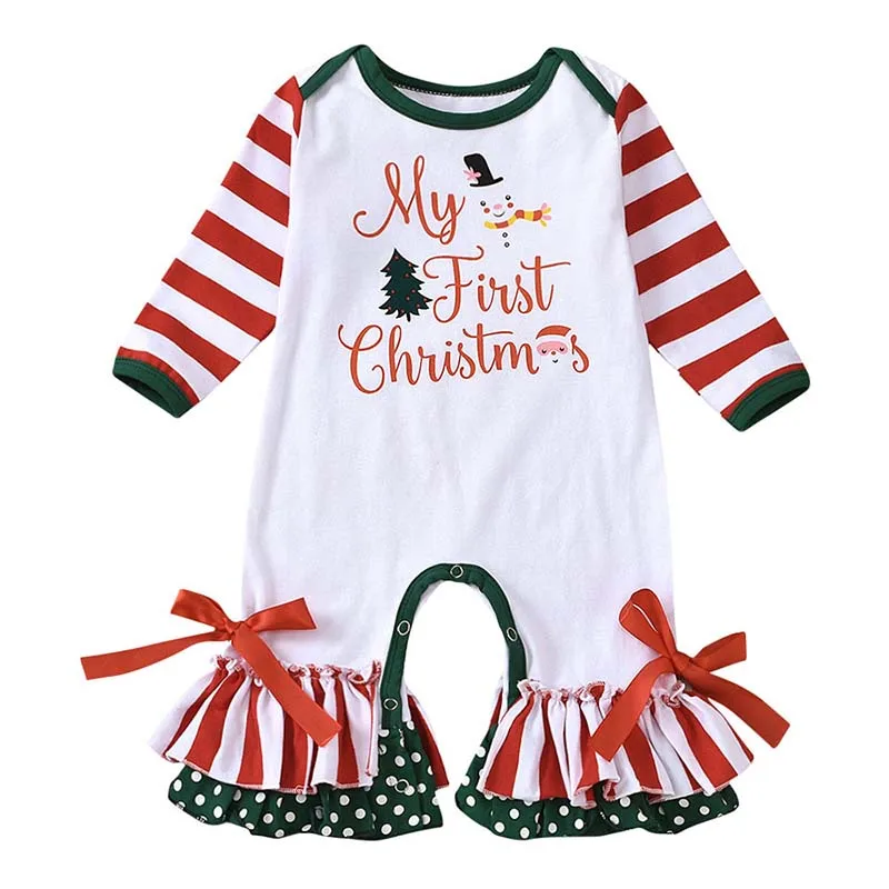 

Christmas Clothes Baby Boys 1Year Long Sleeves Cotton Jumpsuit Baby Girls First Christmas Outfits Newborn Christmas Pajamas 3-6M