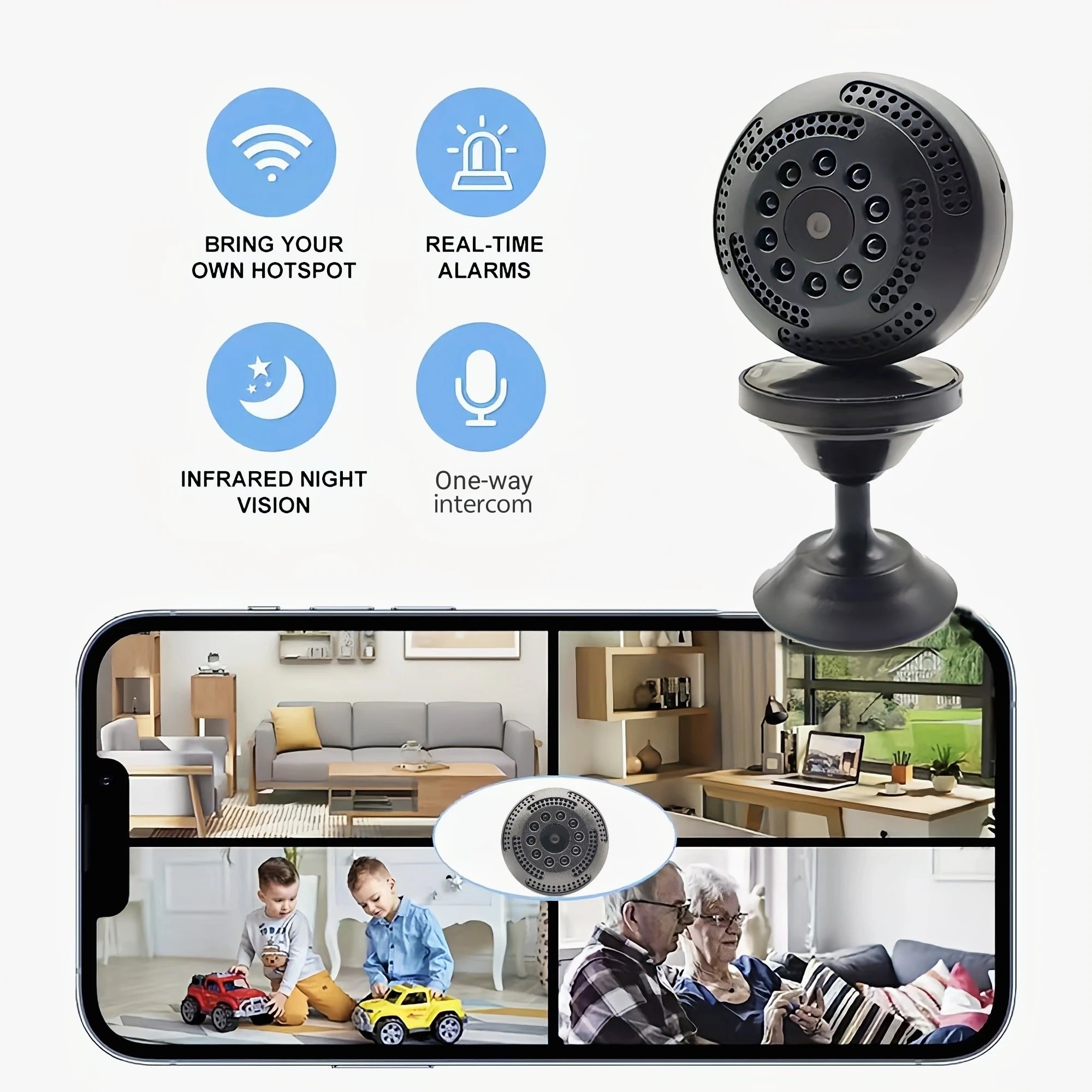 WiFi Mini Camera Wireless Video Recorder Voice Recorder Security Monitoring Camera Smart Home For Infants And Pets