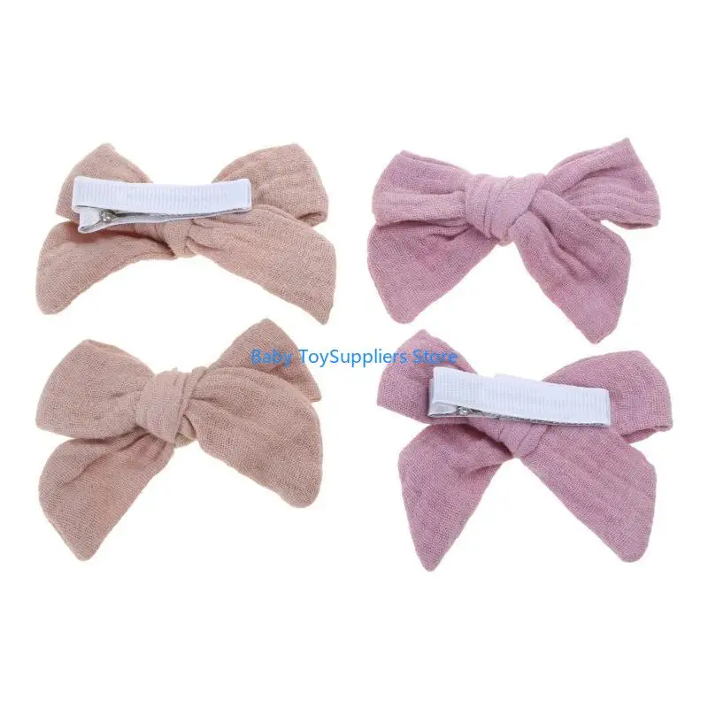 

R1WF 4PCS Bowknot Baby Girl Hairpins Floral & Barrette Children Hair Clips
