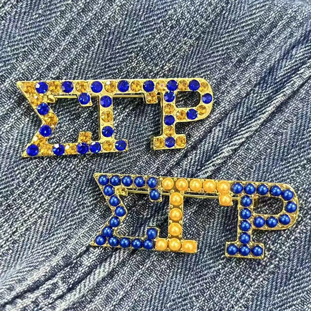 Sigma Gamma Rho Sorority Rhinestone and Pearl Brooch Gift for Sorority Members