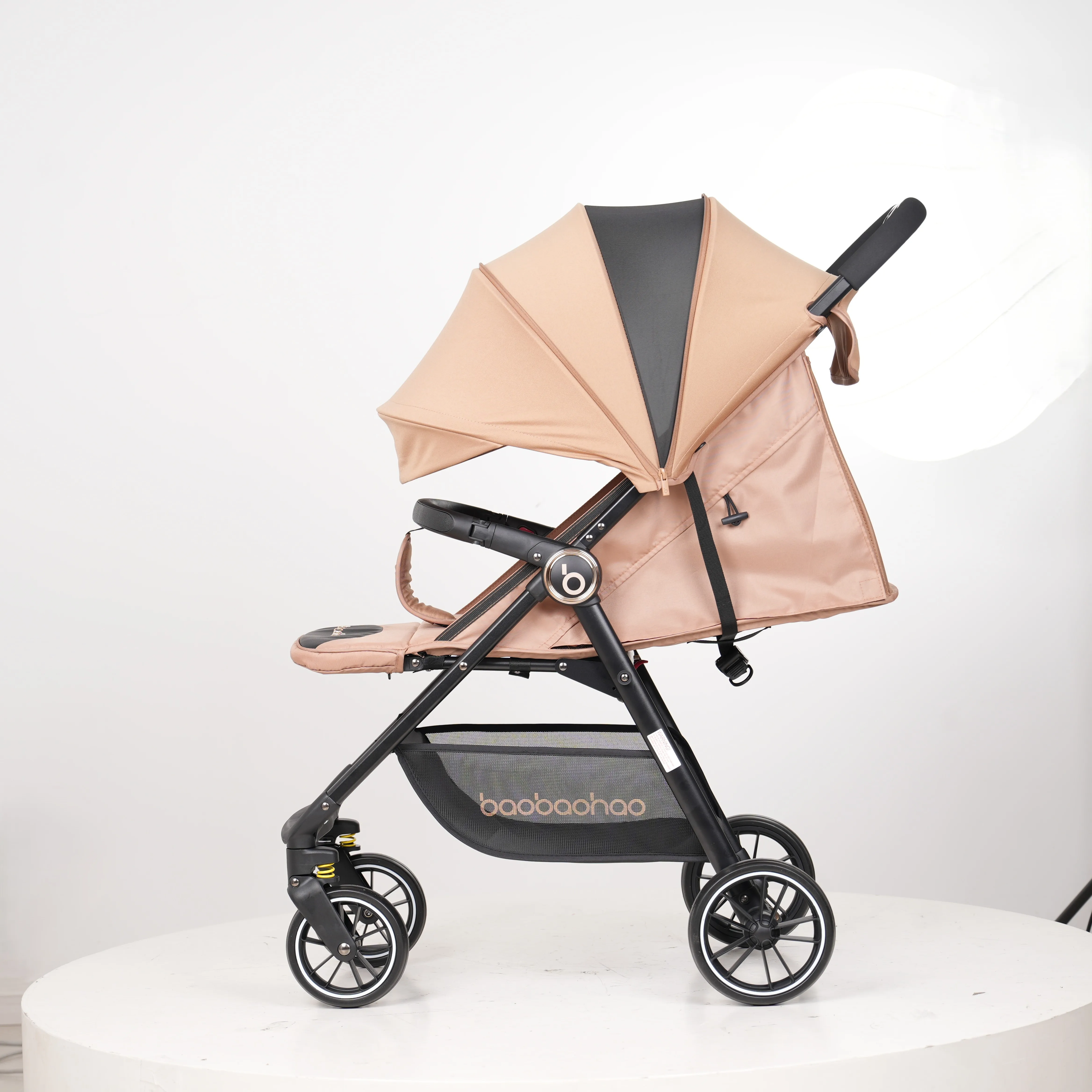 

Baobaohao A5 outdoor baby stroller four stage sunshade UPF50 sunshade electroplated wheels leather pedals