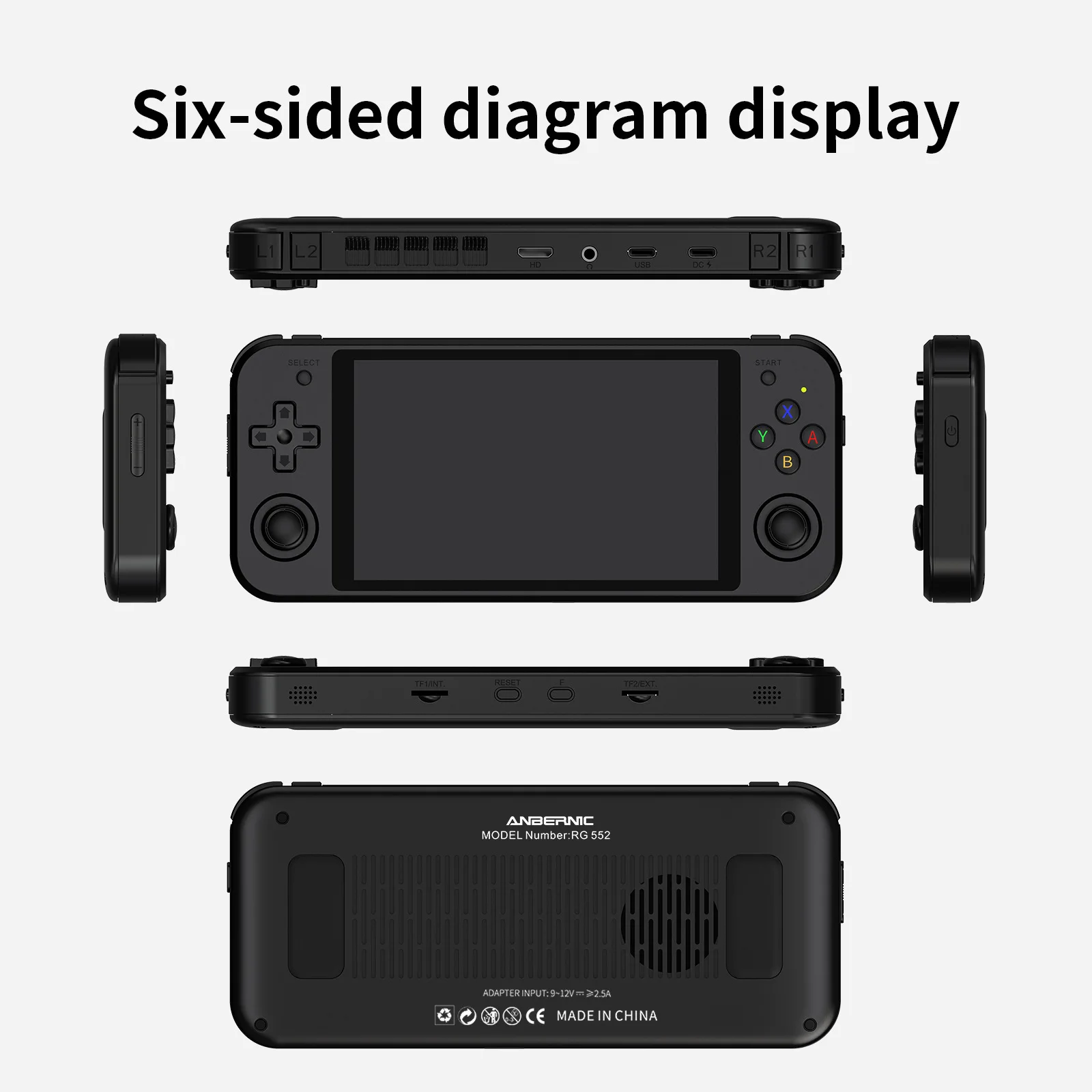 Cross border direct supply RG552 Android open source dual system handheld console large screen can touch screen game console vib