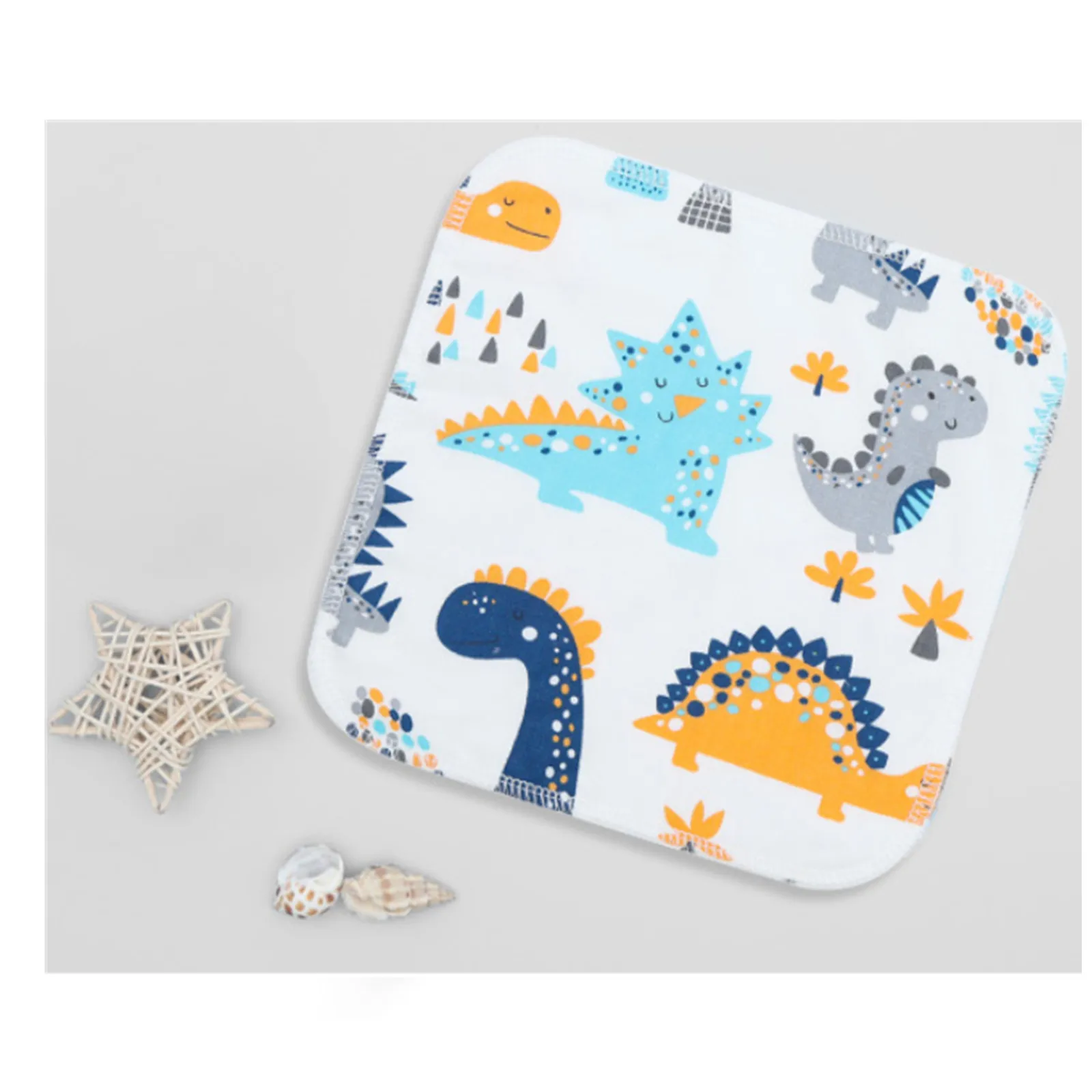 (6 قطع في المجموعة) مناديل أطفال من القطن الخيزران قابلة لإعادة الاستخدام، قابلة للغسل