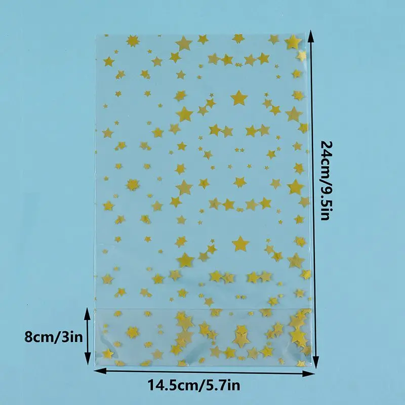 Saco de embalagem de pipoca de torrada de doces transparente de bolso plano dourado personalizado Saco de plástico descartável de qualidade alimentar