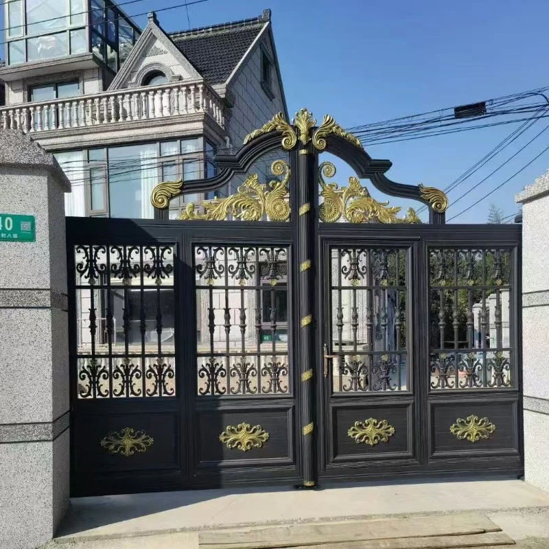 Home Garden Aluminium Metal Wrought Iron Gate Modern Cast Powder Coating Aluminum Fence Panels Gate