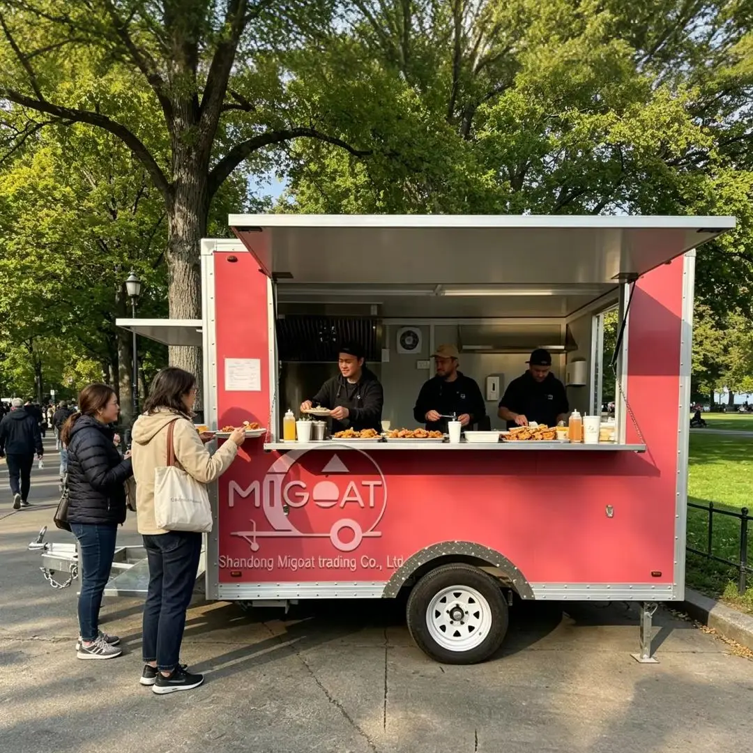 Hot Sale Pink Pre-built Food Trailer Mobile Cart for Coffee Fast Food Street Food & Food Truck Festival