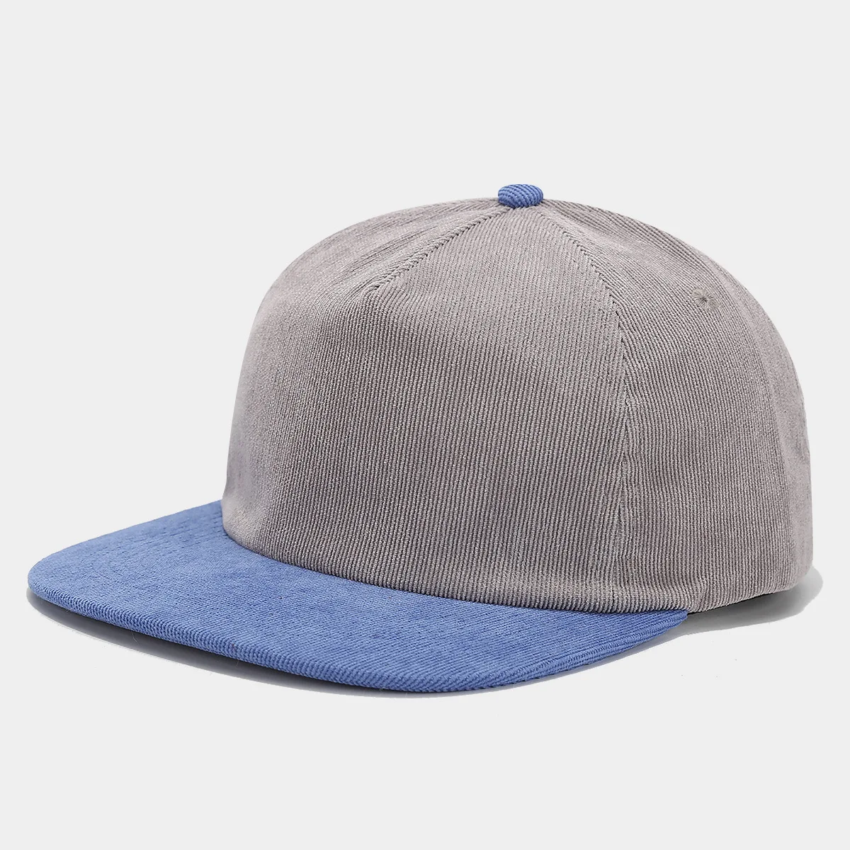 Customized Printed Logo Corduroy Color Blocked Flat Along Baseball Caps Men And Women Street Fashionable Hip-Hop Duck Tongue Hat