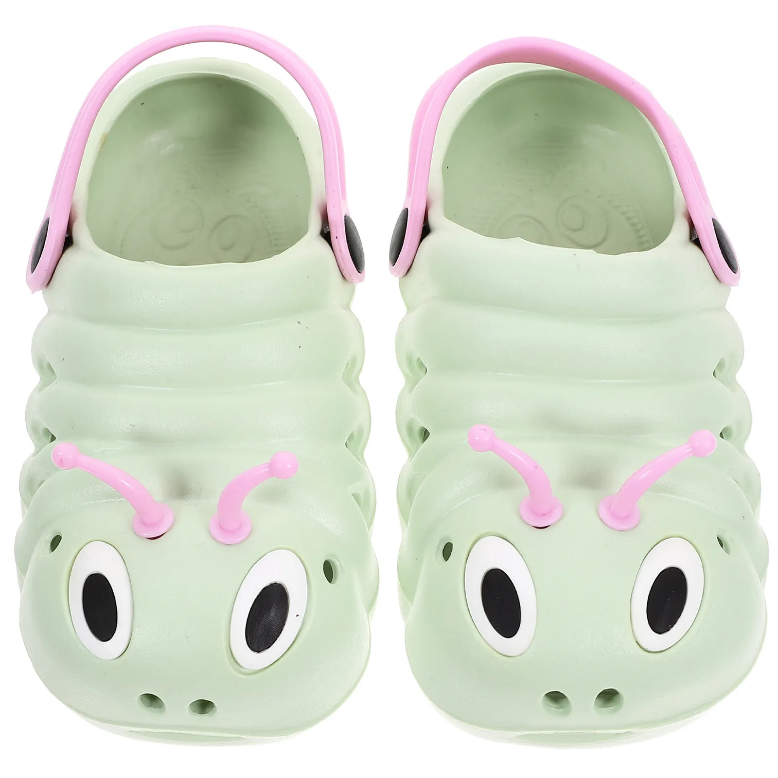 1Pair Boys Girls Sandals Beach Non-Slip Summer Cartoon Caterpillar Sandals for Child Green Size 26 Length 15.5cm Comfy