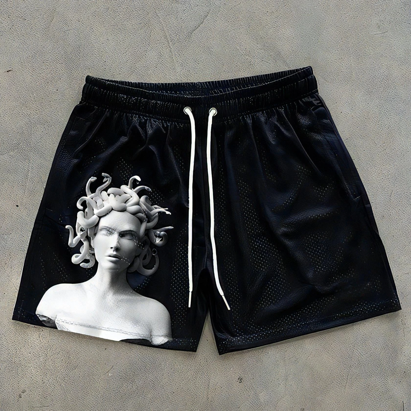 Pantalones cortos de marca a la moda con patrón Medusa para hombre, pantalones cortos de verano de secado rápido, ropa deportiva para hombre, pantalones cortos casuales de moda para Moto