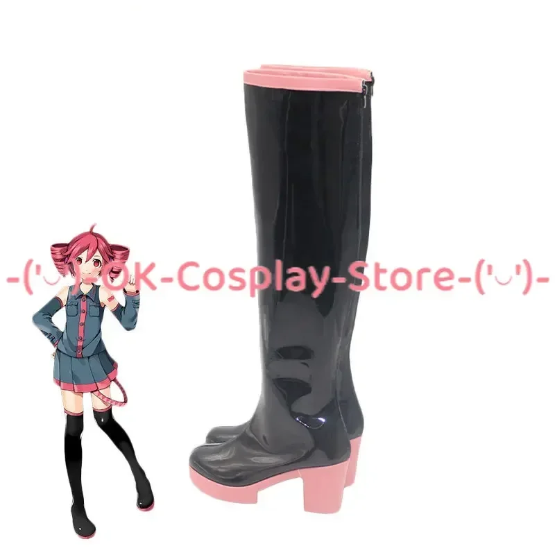 [Personalizowane] Buty do Cosplayu TETO Vtuber Anime Rekwizyty do Roleplay Halloween Karnawał Impreza Świąteczna Buty ze Skóry PU