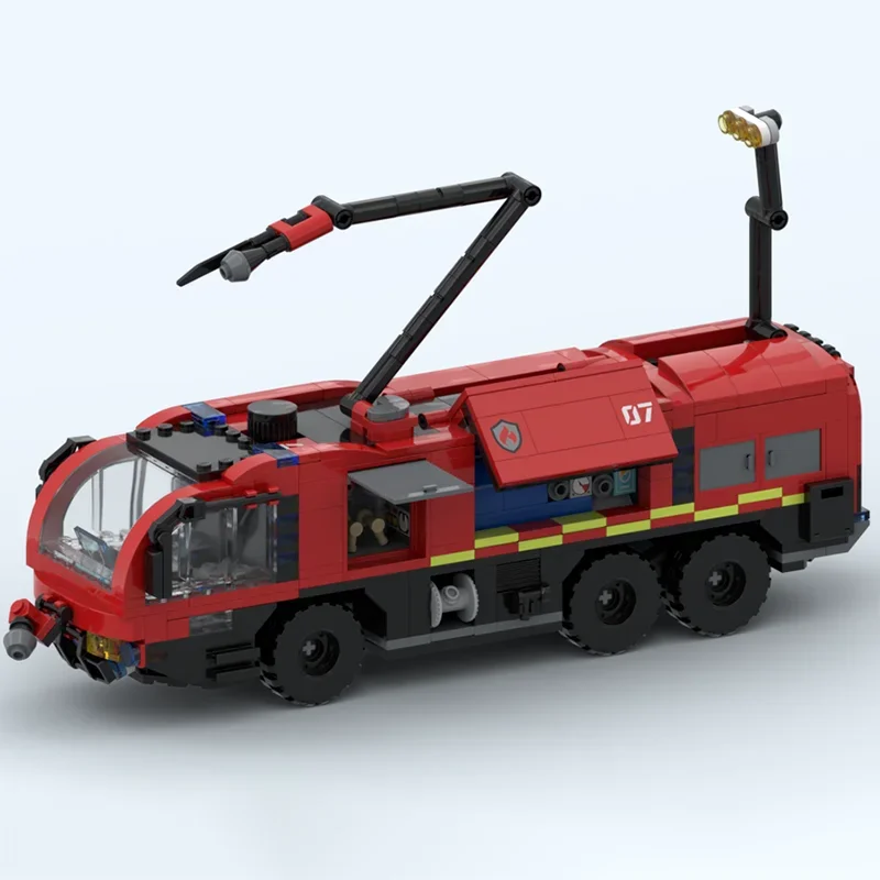 Fire Fighting Model Moc Building Blocks Airport Fire Truck Model Technology Brick Assembly Urban Car Model Construction Toy