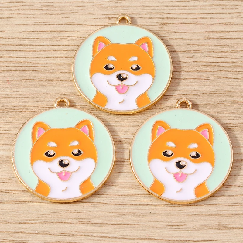 10pcs Cartoon Animal Charms Enamel Dog Puppy Charms Pendants for Jewelry Making Necklaces Earrings Bracelets DIY Crafts Supplies