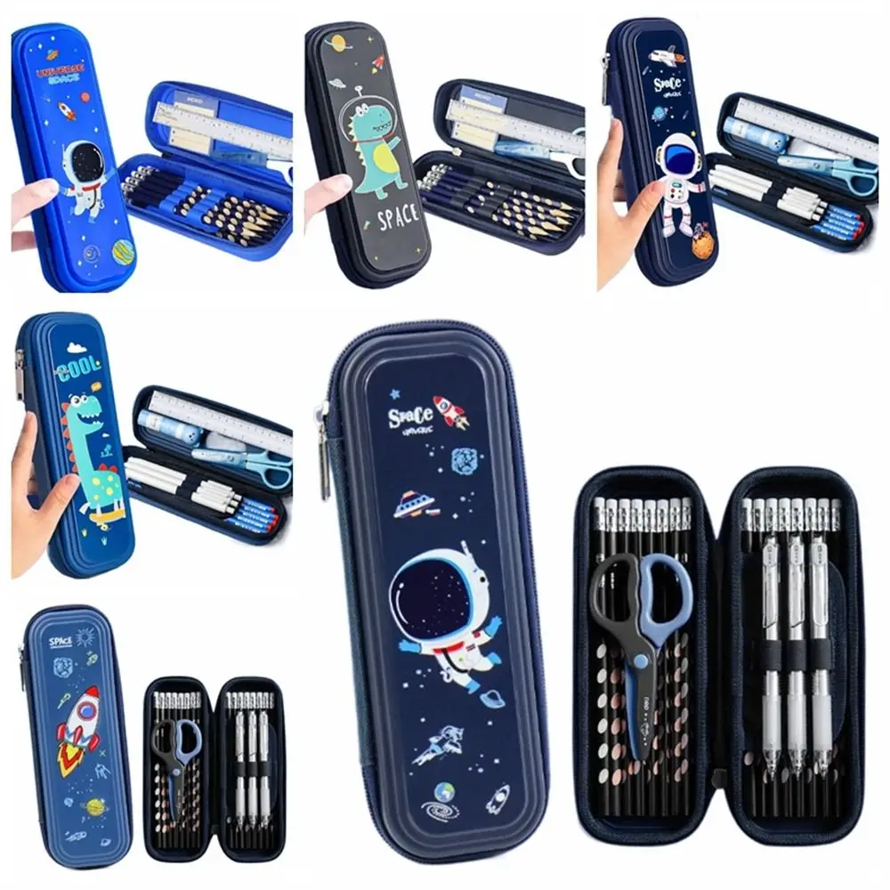 

Space Astronaut Pencil Case Storage Box High Capacity Zipper Stationery Box Waterproof Cartoon Pencil Box Boys Girls