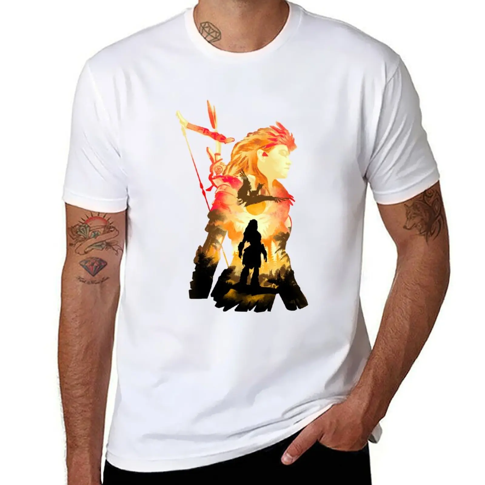 

graphic for cotton for Dawn T-Shirt tees shirts man Music t Action Gifts Horizon man t shirts Beautiful Fan Zero Game Model
