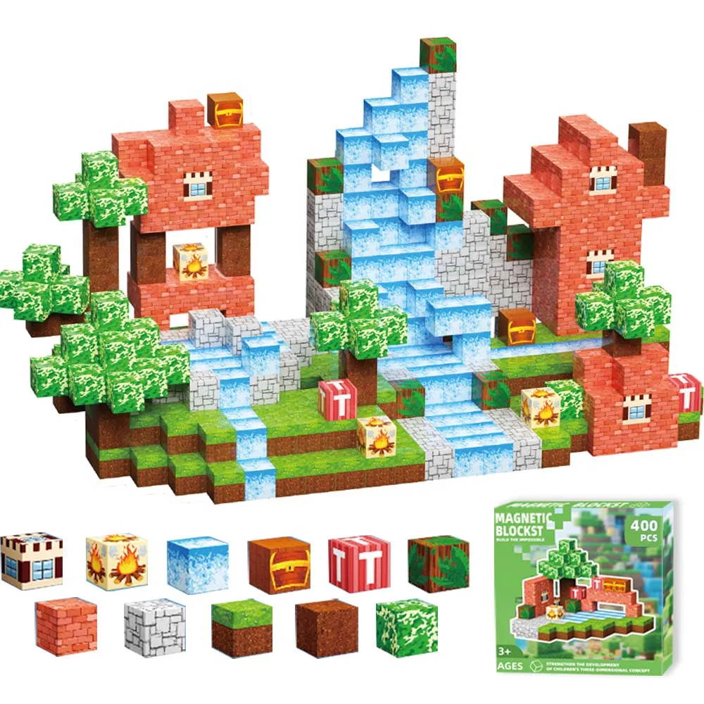 100/200/400PCS DIY Magnetische Bouwsteen Set Zelfgemaakte Educatief Speelgoed Kit voor Kinderen Creatieve bouw Speeltoestel