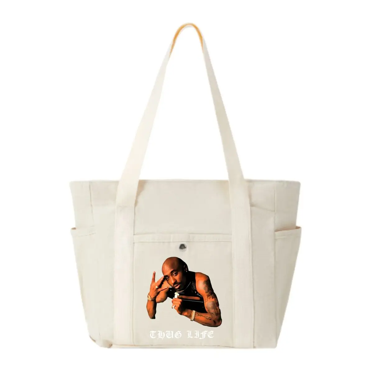 Tupac Shakur Artwork Style Canvas Bag Women's Leisure Work Crossbody