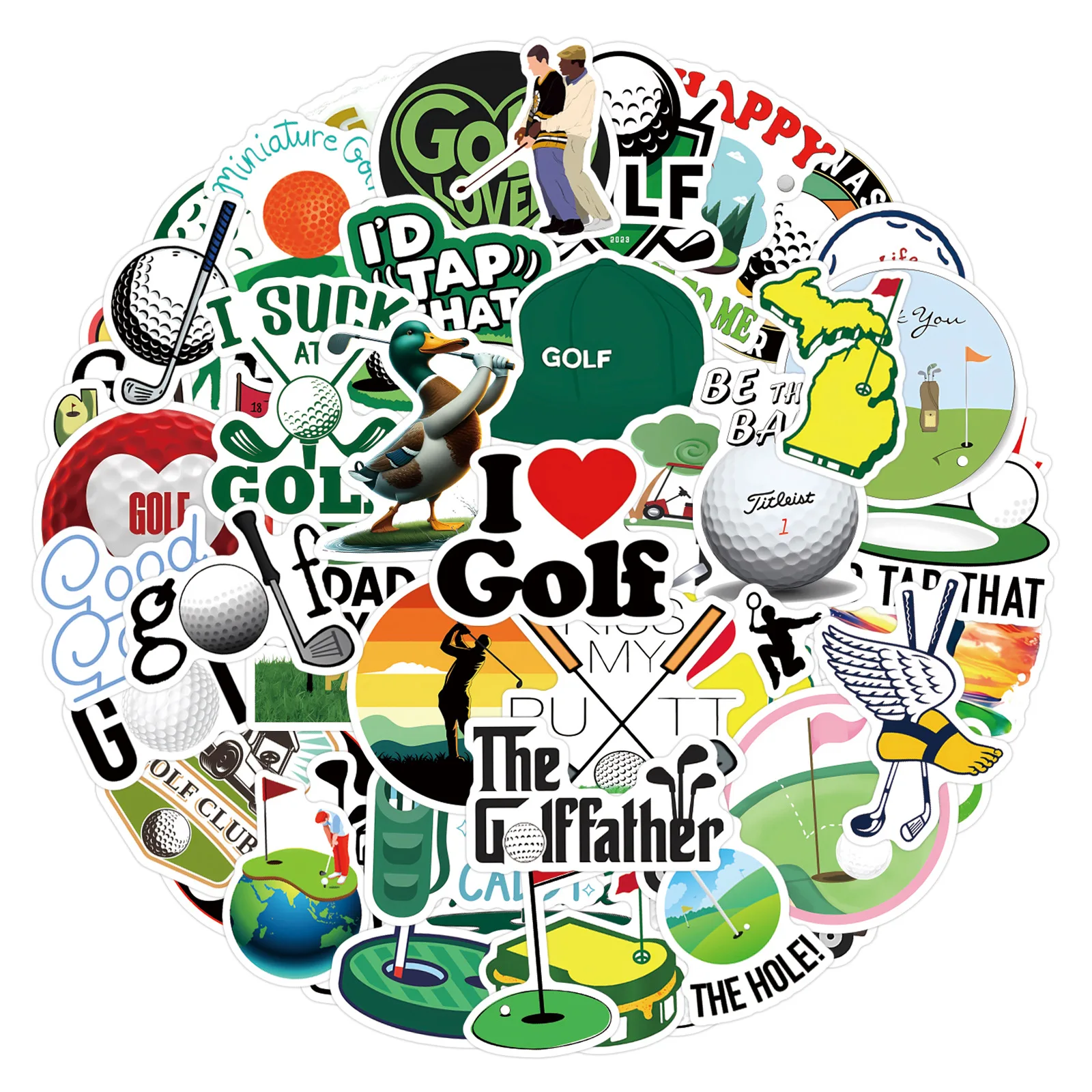 

10/30/60PCS Elegance Golf Sport Cartoon Graffiti Stickers DIY Decoration Luggage Skateboard Scraphbook Guitar Helmet Kid Toys