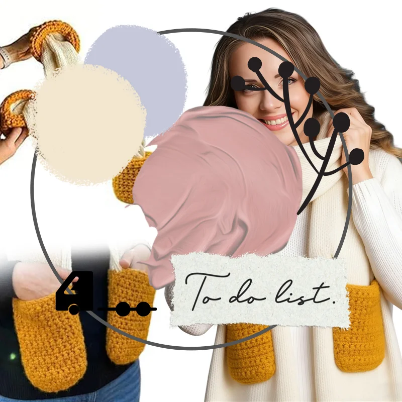 

Mozzarella Stick Scarf, Mozzarella Cheese Stick Scarf, Winter Cheese Pull Knit Long Neck Scarves With Hand Pockets