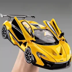 1:24 MCL P1 Toy Car Alloy Models Diecast Metal Supercar Sound Light Pull Back Doors Opened Miniature Model Boy's Birthday Gifts