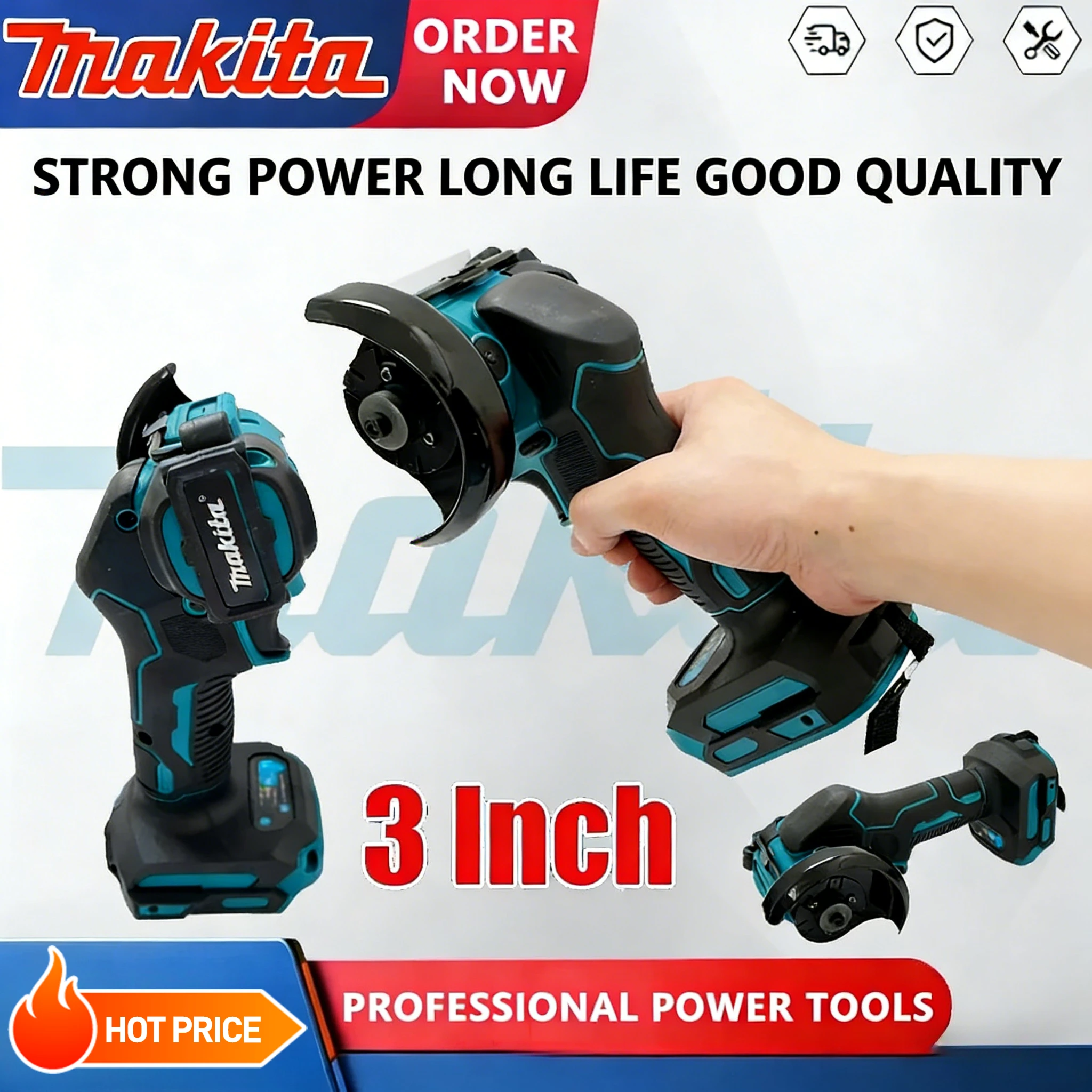 

Аккумуляторная угловая шлифмашина Makita 3 дюйма, беспроводная угловая шлифмашина 3 дюйма, электрический отрезной инструмент, циркулярная пила, электроинструмент