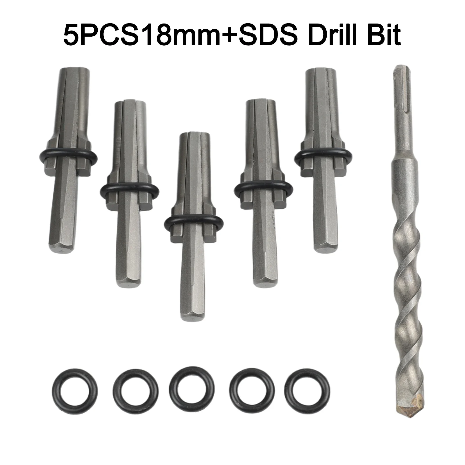1 Set Stone Splitter For Concrete Rock Splitters With Rubber Bands For SDS Drill High-Carbon Steel 100-160mm Drilling Hand Tools