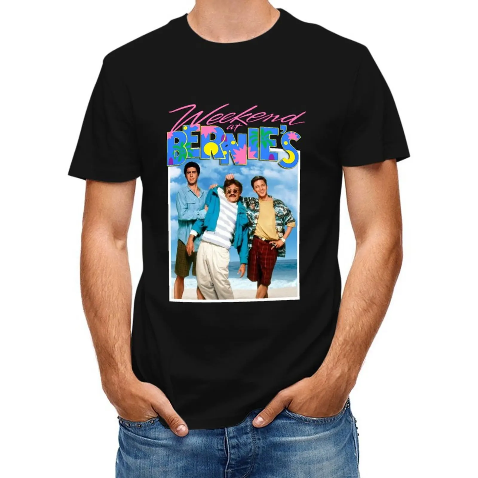 

Weekend At Bernies Film Main Characters Art T-Shirt Anime t-shirt blacks quick-drying men t shirt