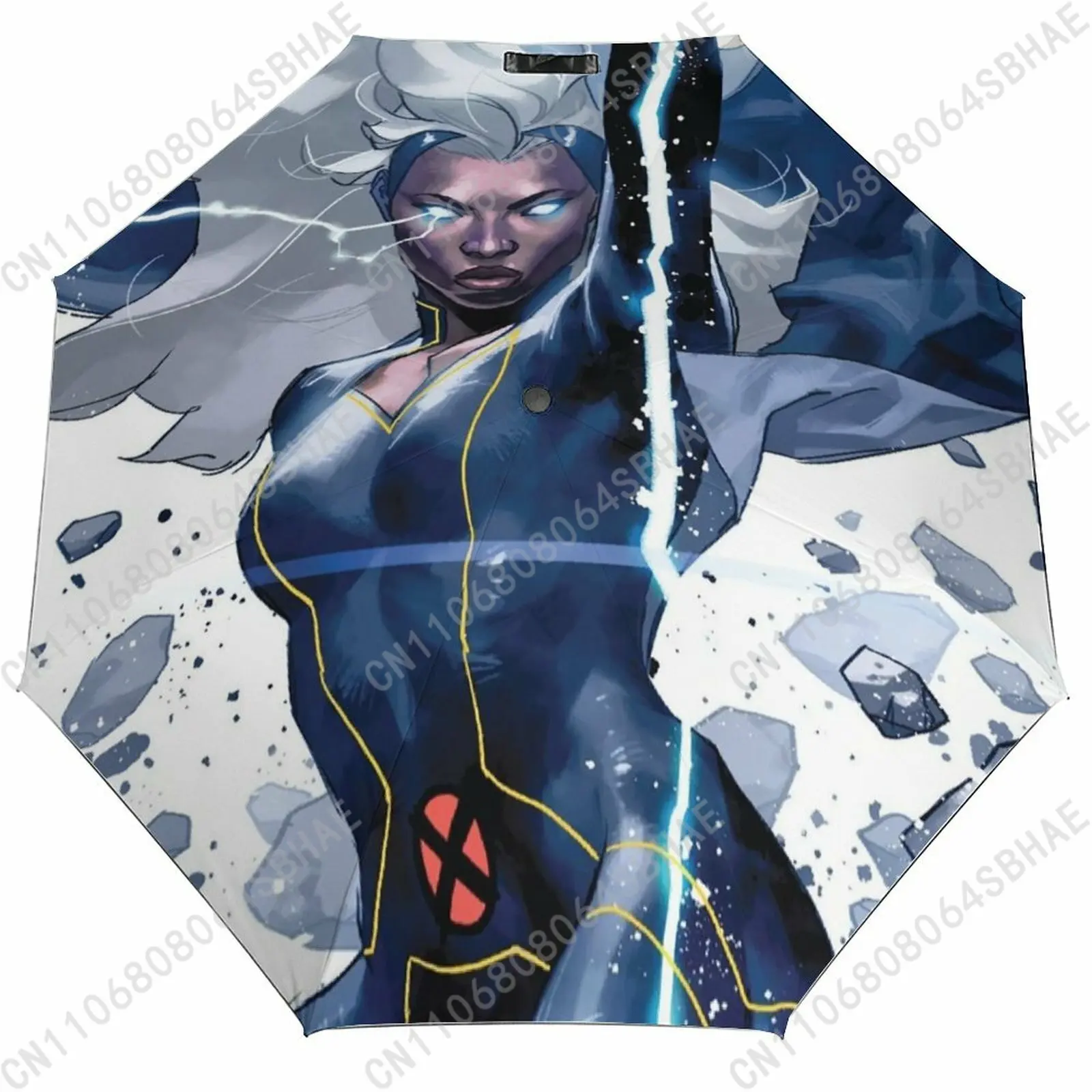 

Marvel Storm Automatic Foldable Umbrella One Button Umbrella with Black Coating Umbrella with Matching Pouch Cosplay