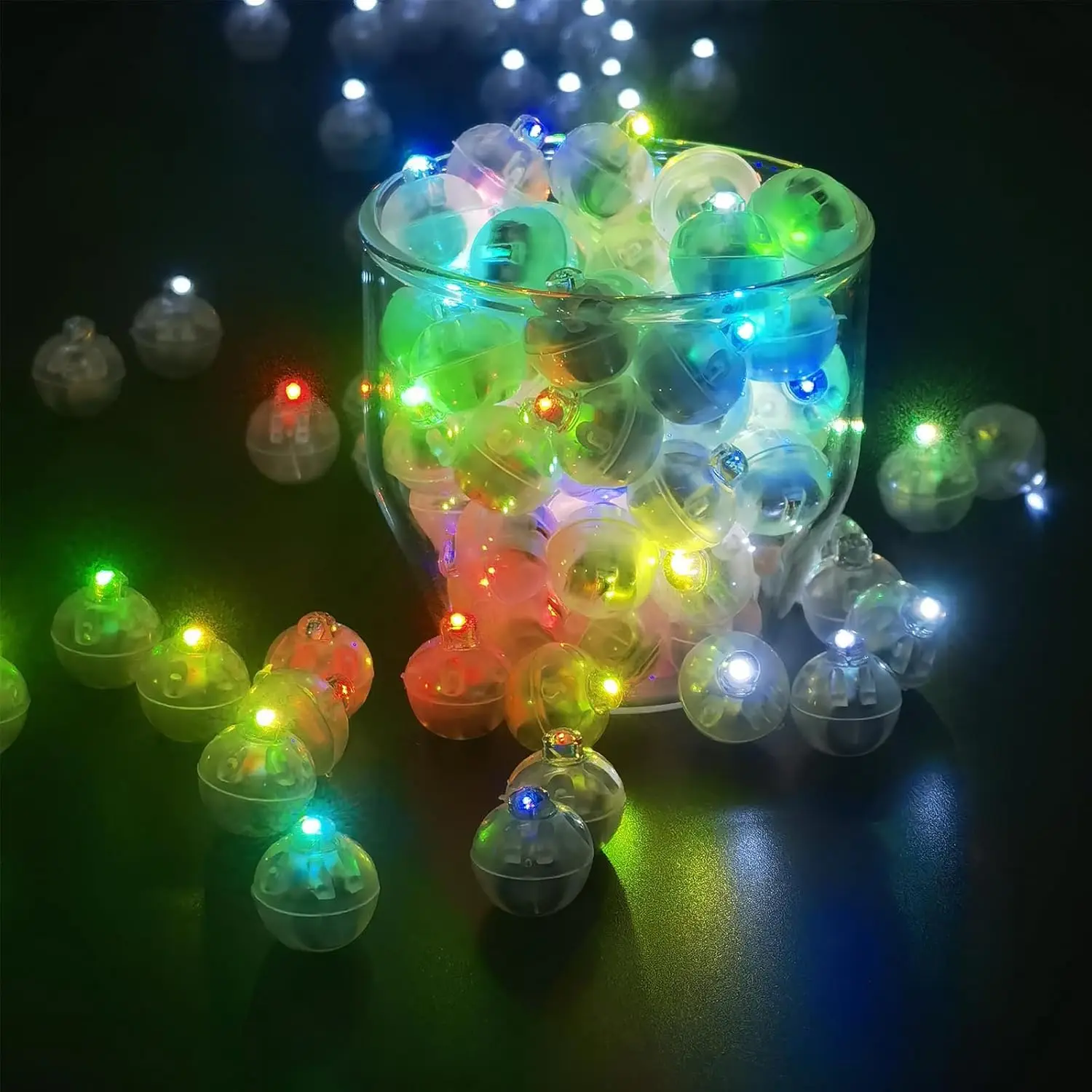 100/10PCS Mini LED Balloon Light Colorful Flash Luminous Tumbler Ball Lamp Lantern Light Christmas Wedding Party Decorations