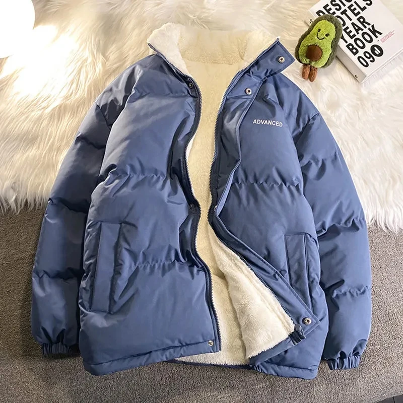 

2023 New Lamb Wool Outwear Women Cotton Coat Autumn Winter Jacket Plush Warm Parkas Student Loose Coat Cotton-padded Jacket Tops