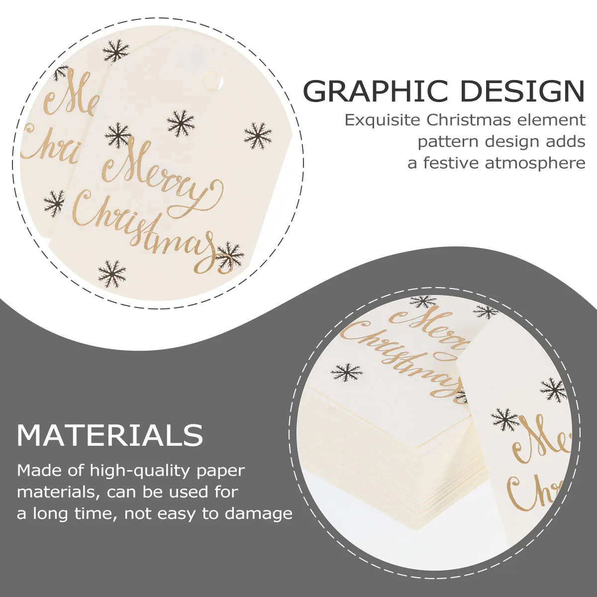 

100Pcs Christmas Bookmark Tags Durable DIY Cards Christmas Gift Tags Small Holiday Decoration Gift Tag Tag Small