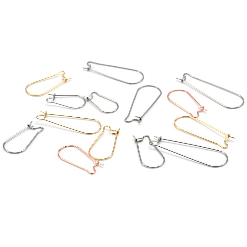 20PCS Stainless Steel French U Shape Ear Wire Earrings Hooks for DIY Jewelry Making Supplies Wholesale