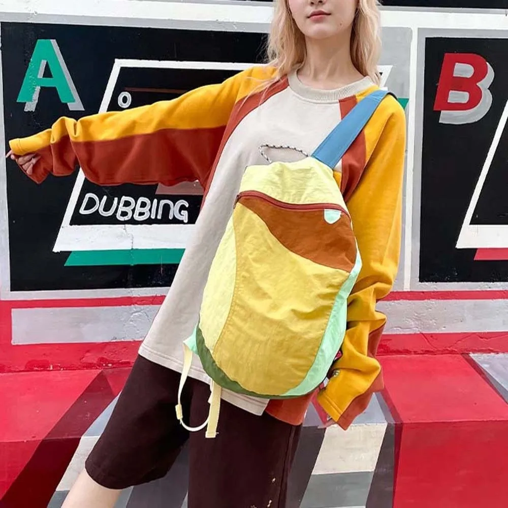 Durable Contrast Color School Bag Large Capacity Scratch Prevention Nylon Sport Daypack Polyester Waterproof