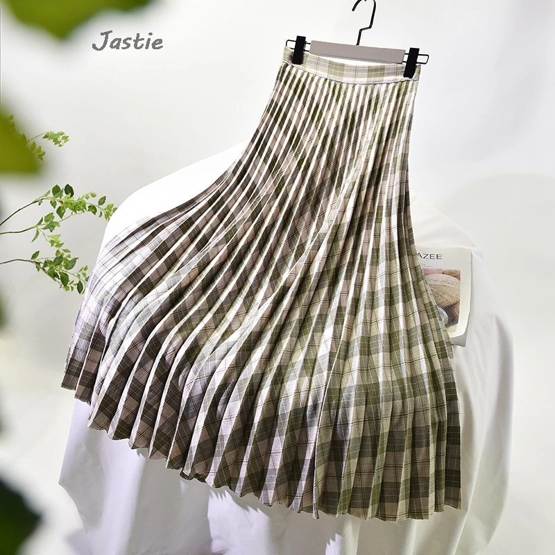 

Chic Slim Oversized Pleated Women's Skirt Spring And Autumn New High Waist A Line Skirts Elegant Woman Clothes 2024