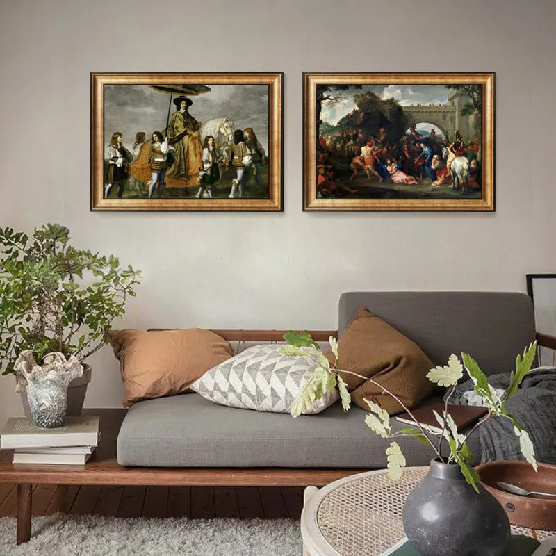 مطبوعات قماشية عتيقة 《مدربين》 لوحة زيتية شهيرة جدار فني كلاسيكي صورة ديكور لغرفة ديكور المنزل #3