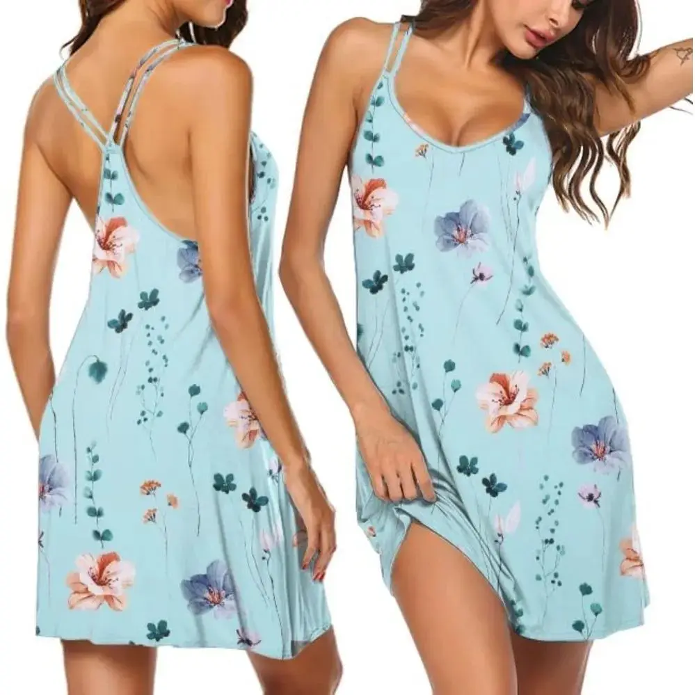 

Пижама без рукавов с v-образным вырезом для девочек легкая и удобная.