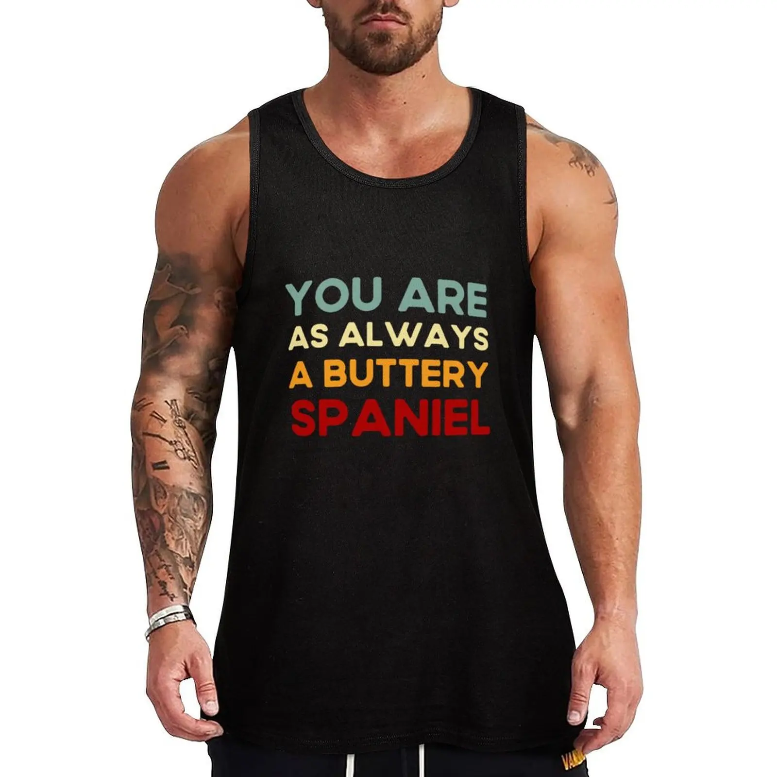 Bob Mortimer Train Guy - Buttery spaniel Meme Gift Tank Top mens gym clothes Men's summer vest gym