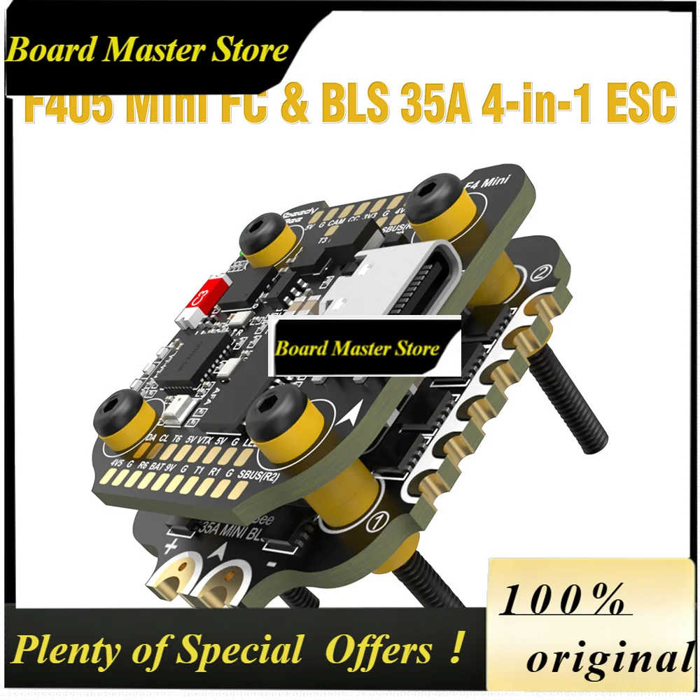 BoMaSSpeedyBee F405 Mini Flight Controller BLS 35A Mini V2 4-in-1 BLHeli_S J-H-40 ESC 20x20 Stack RC FPV Free Racing Drone