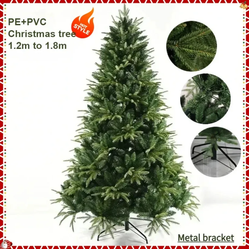 

Artificial Christmas tree PE&PVC material luxury large green Christmas tree 1.2m-1.8m family Christmas party decoration supplies