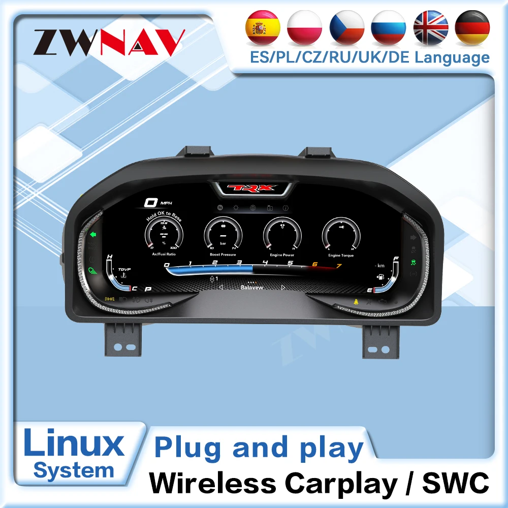 

12,3-дюймовый цифровой кластер приборной панели для Dodge Ram 2013-2018, вариант виртуальной приборной панели, кабина, спидометр, датчик приборной панели