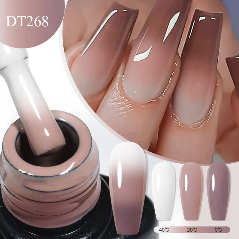 MEET ACROSS 7ml Thermal Gel Nail Polish Gradient Temperature Changing Semi Permanant Nail Art Varnish For Nails Winter Manicure