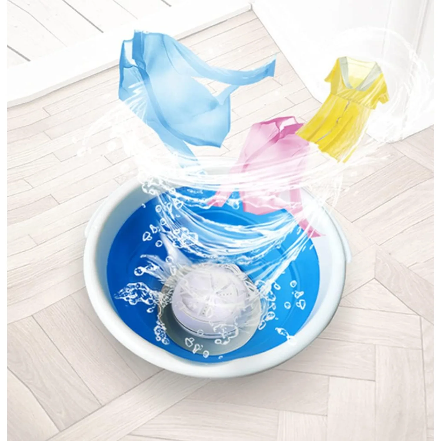 Portable Mini Washing Machine,3 In 1 Automatic Mini Washing Machine Ultrasonic Lightweight Turbo Washer With USB Cable,for Trave