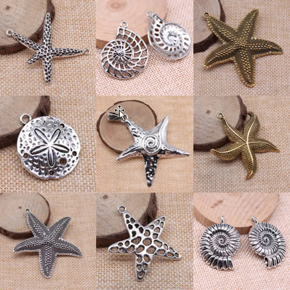 Big Starfish Charms For Jewelry Making DIY Pendants For Gift Bulk