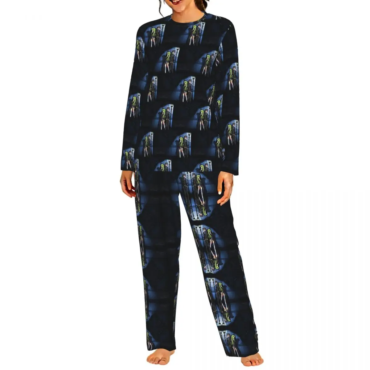 Code Geass Anime Round Neck Long Sleeve Nightgowns for Sleeping Sleepshirts Women Soft Pajama Set Long Pants