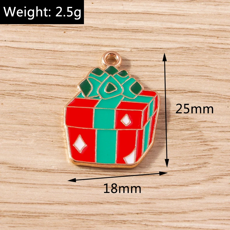 10 Stück gemischte niedliche Emaille-Weihnachtsanhänger mit Motiven von Weihnachtsbäumen, Rentieren und Weihnachtsmann für die Schmuckherstellung, Ohrringe, Halsketten, DIY-Bastelbedarf – Detail 21