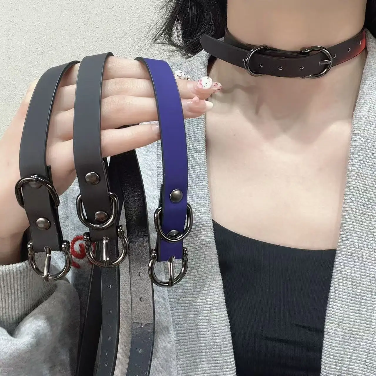 Farbwechselnde Leder-Halsketten für Frauen Süße Coole Weiche Leder-Halsketten mit Temperaturempfindlichem Farbwechsel Y2K Schmuck