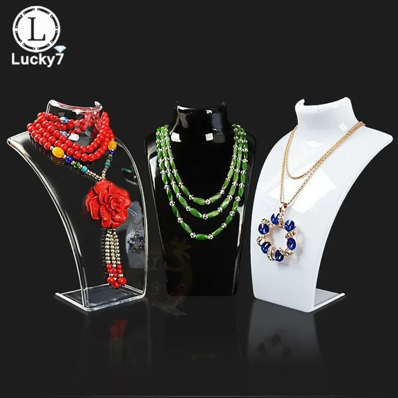 Portrait Acrylic Jewelry Display Stand Transparent Plastic Necklace Pendant Earring Showcase Prop for Model
