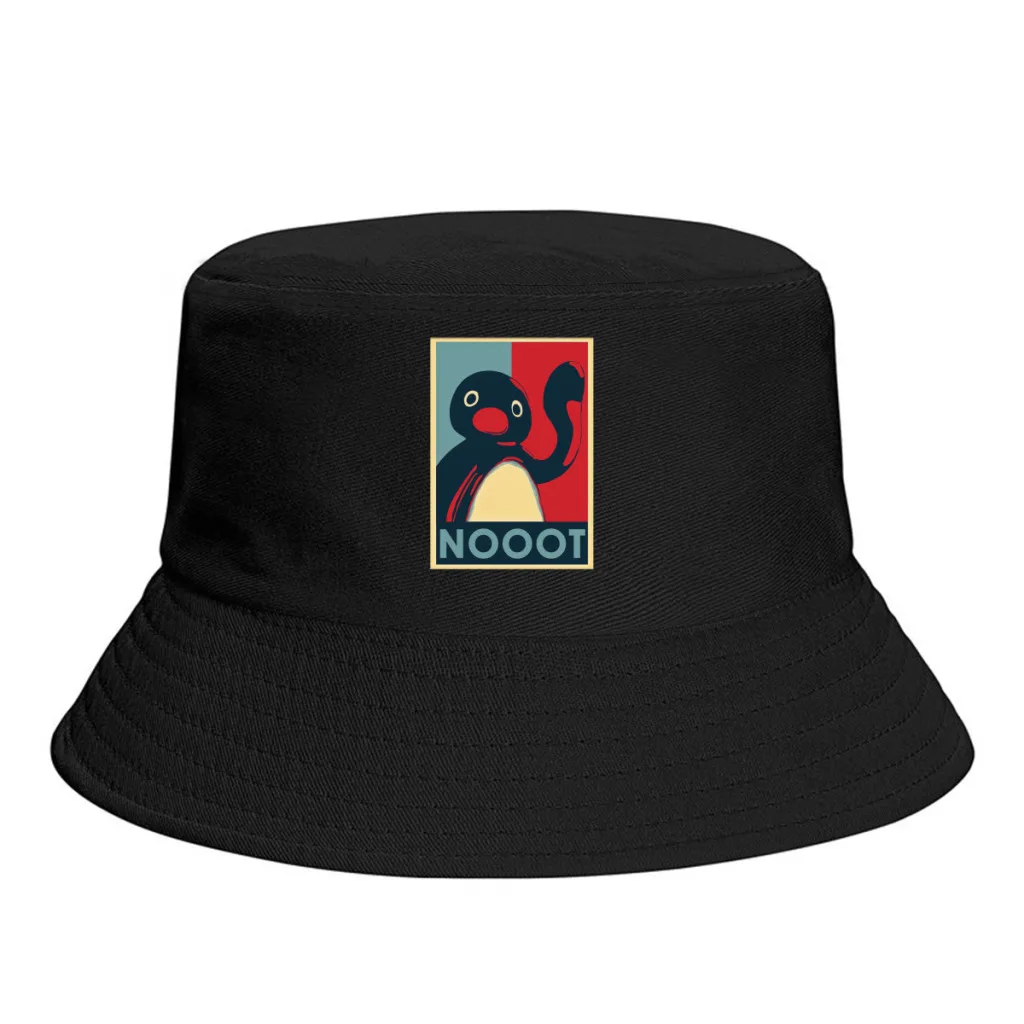 NOOOT Pingu Penguin Anime Unisex Bucket Hat Beach Foldable Thick Panama Cap Visor Sun Hats Fisherman Caps