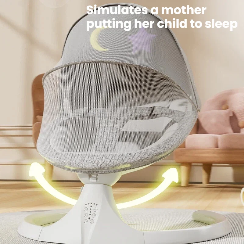 Berceau électrique pour bébé avec Bluetooth, peut diffuser de la musique et du bruit blanc pour bercer, chaise à bascule pour bébé avec fonction minut