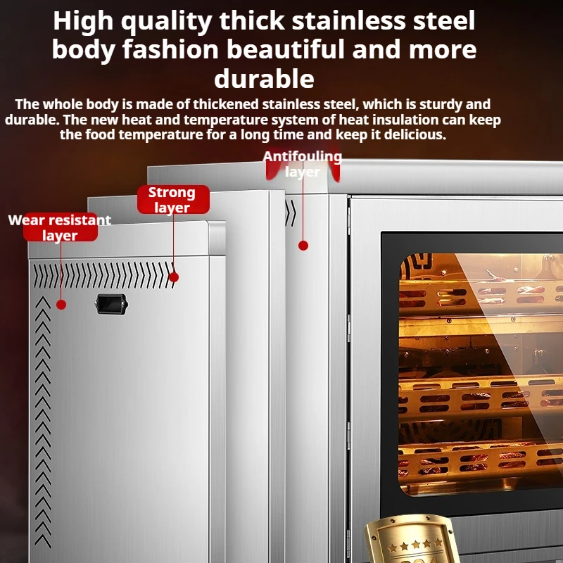 Commercial Rotating Roaster - 360° Electric Oven for Chicken, Ribs, and Corn with Large Capacity