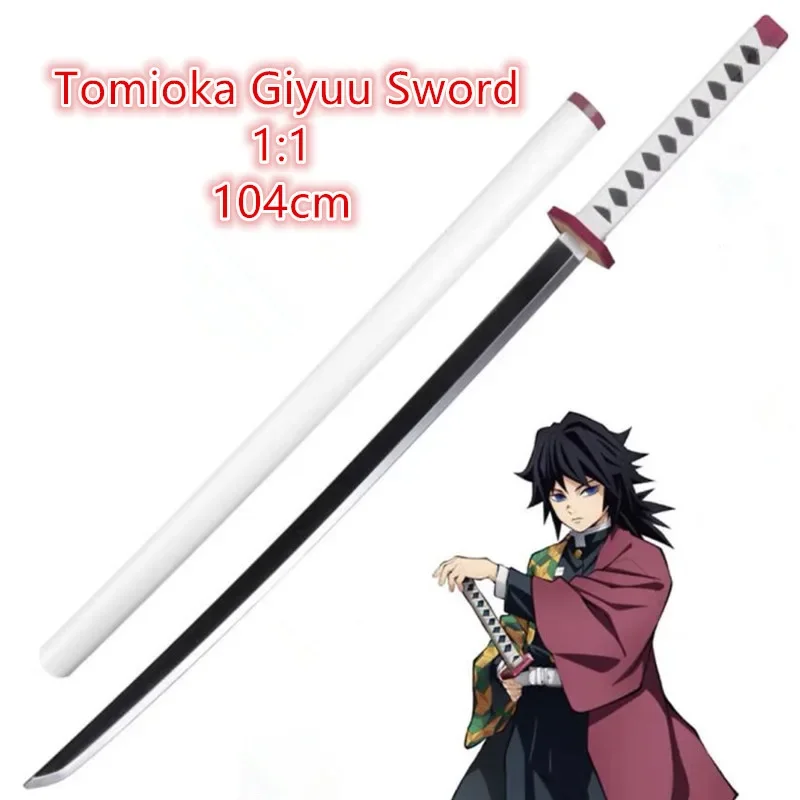 104Cm Tomioka Giyuu Katana 1:1 Demon Slayer Cosplay Thanh Kiếm Anime Ninja Dao Kimetsu Không Yaiba Thanh Kiếm Vũ Khí PU Chống Đỡ mô Hình